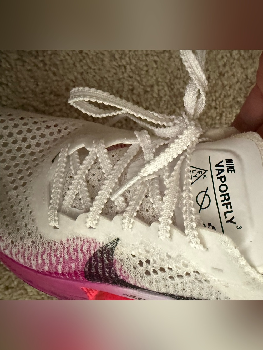 Nike Women's Running Shoes White with Pink Gradient & Black Swoosh - Picture 2 of 4